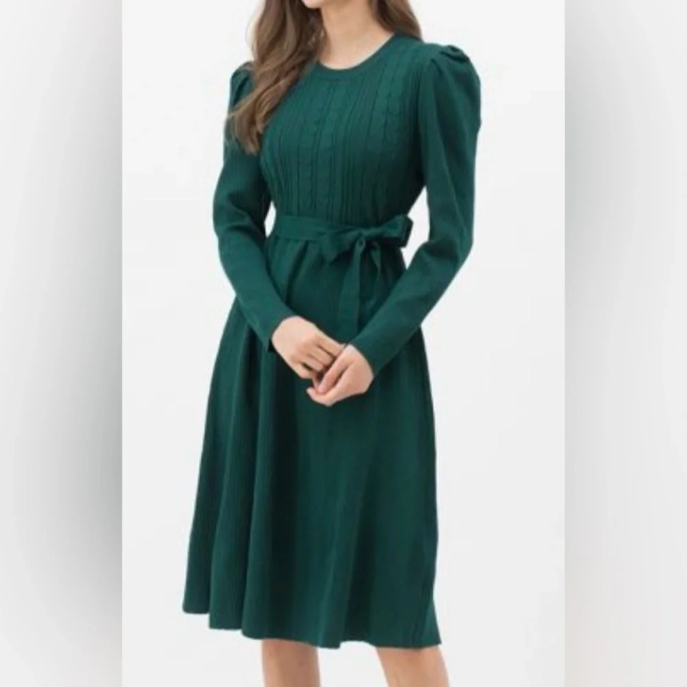 2 for 20$ ✌🏻 Knit Green Women's Dress - Picture 1 of 3